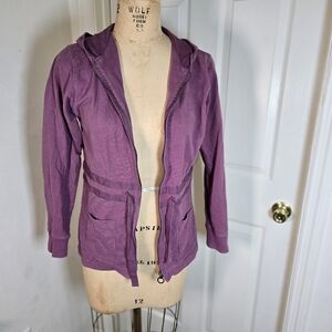 Kitaro Women's Plum Zip Front Hooded Jacket‎ M